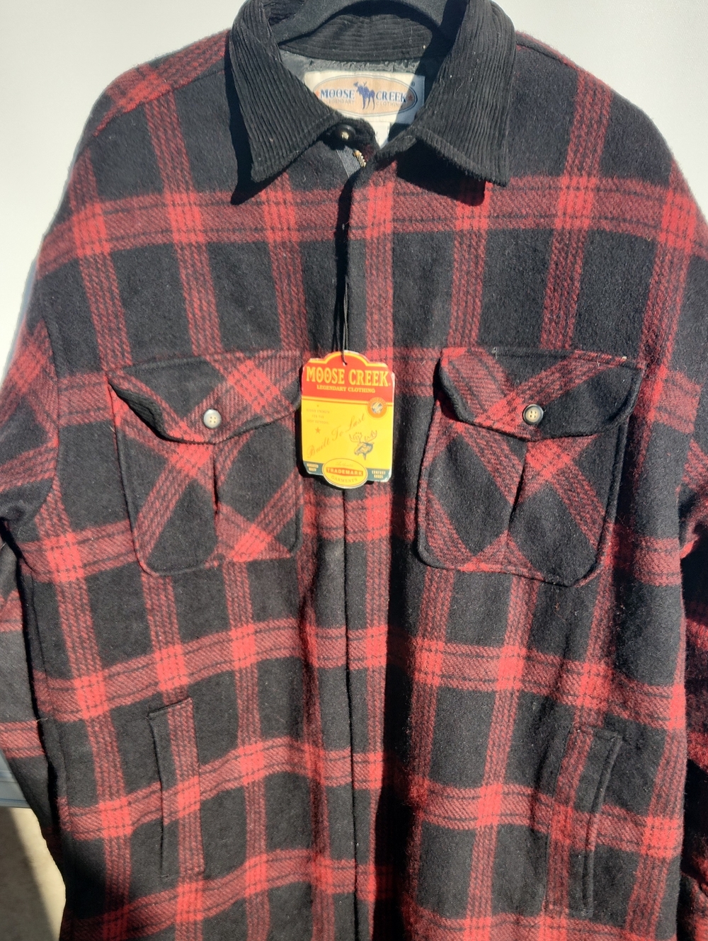 Moose Creek Red & Black Plaid Wool Shirt Jacket